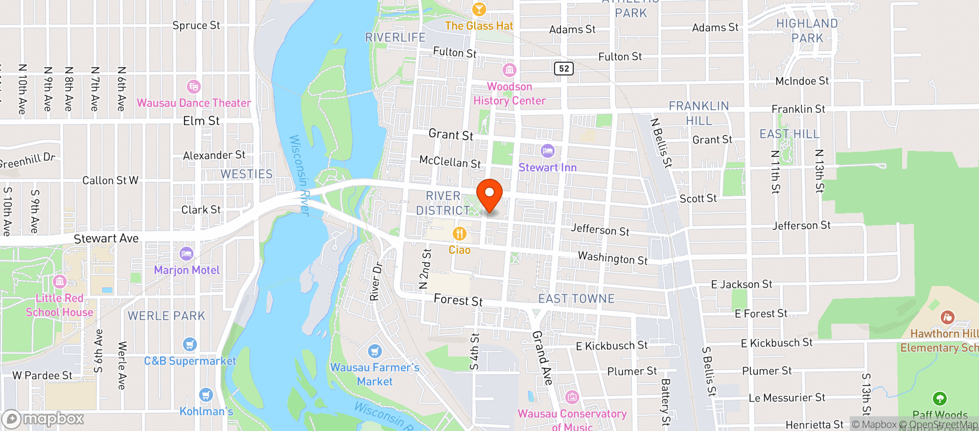 Map showing Grand Theater