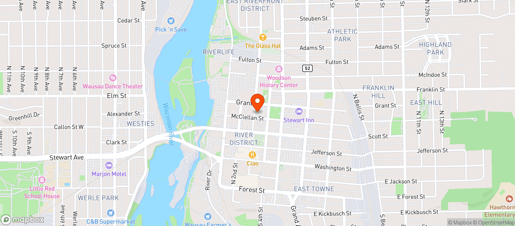 Map showing Downtown Grocery