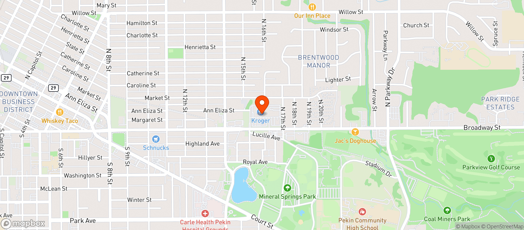 Map showing Kroger
