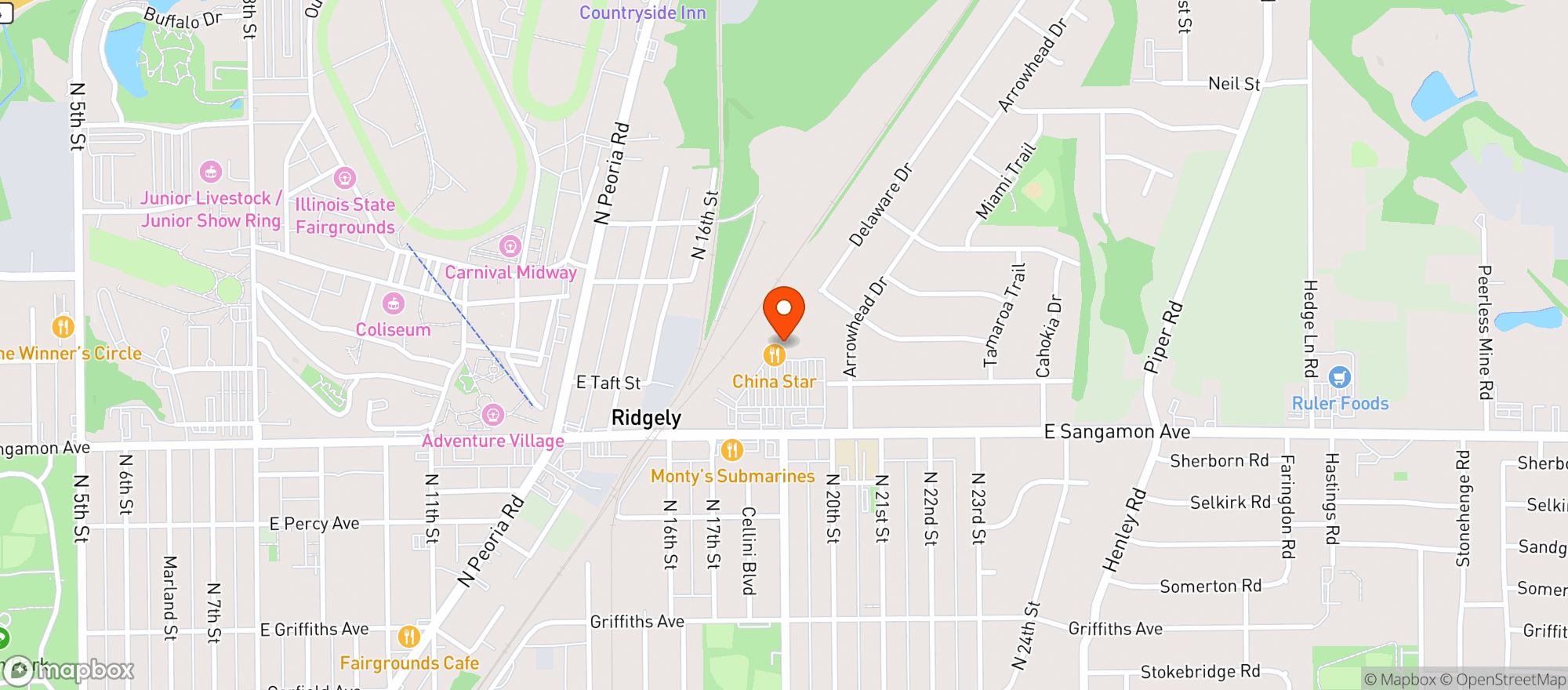 Map showing Schnucks #718 - Sangamon Spring