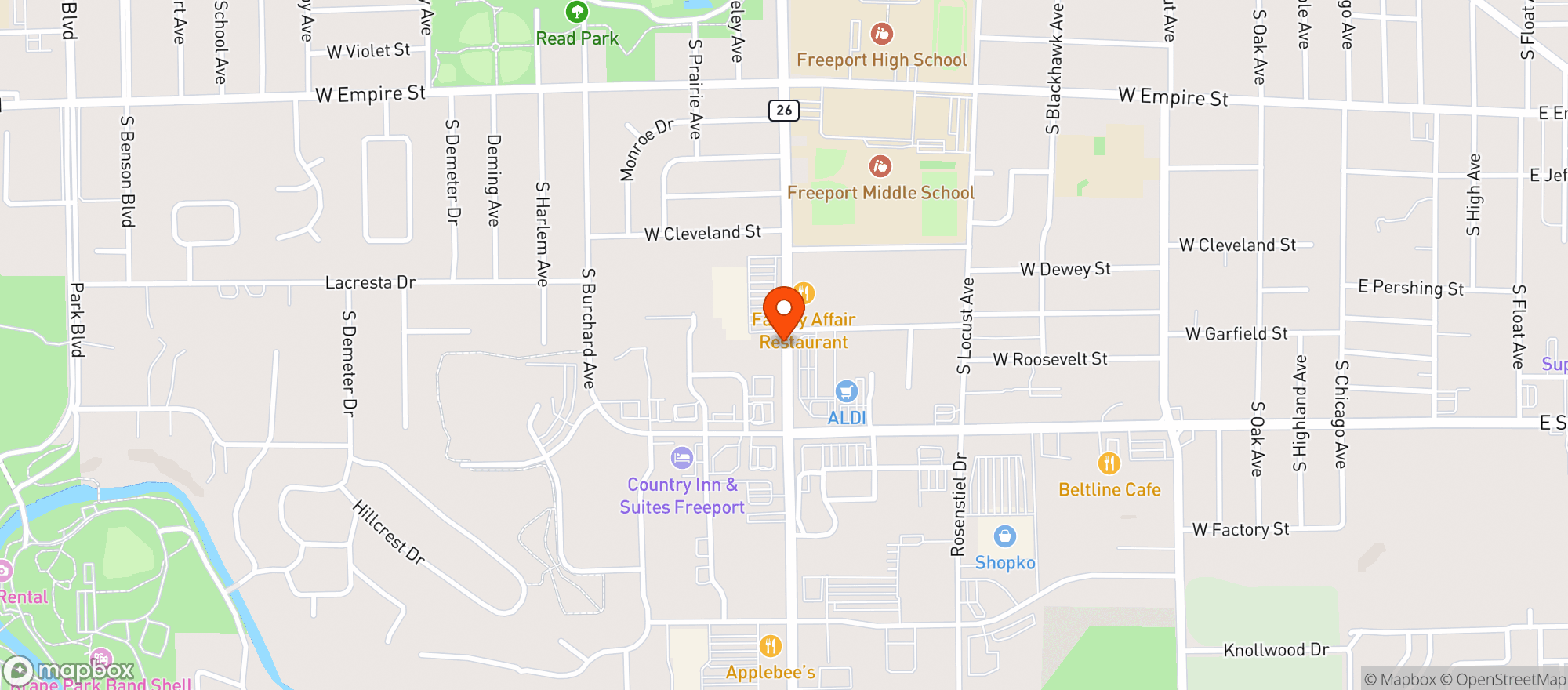 Map showing Cub Foods
