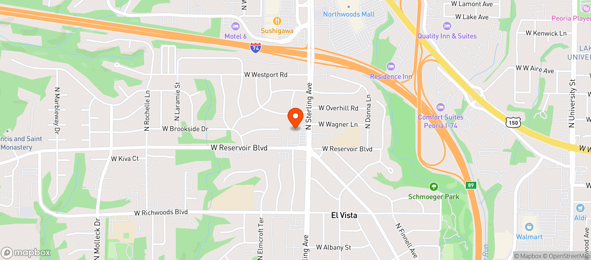 Map showing Sherman Liquors