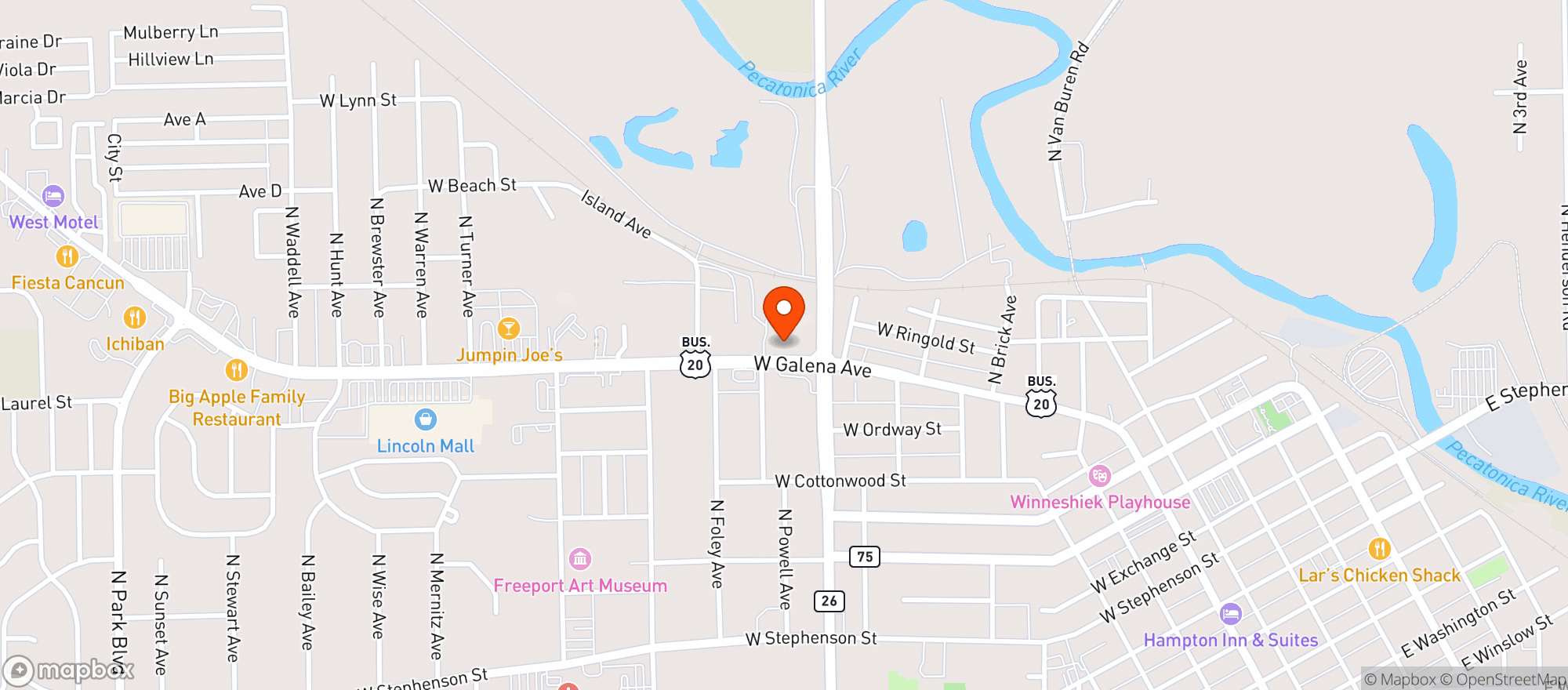 Map showing Circle K #4701429