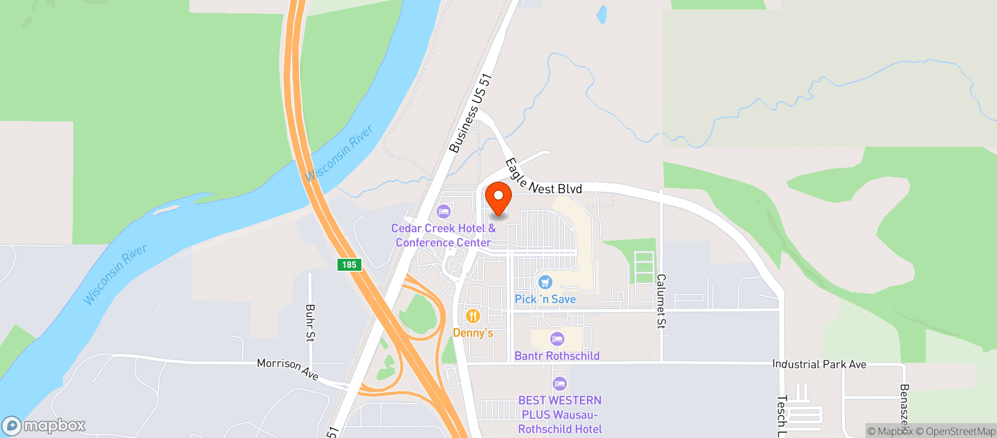 Map showing Holiday Inn + Suites