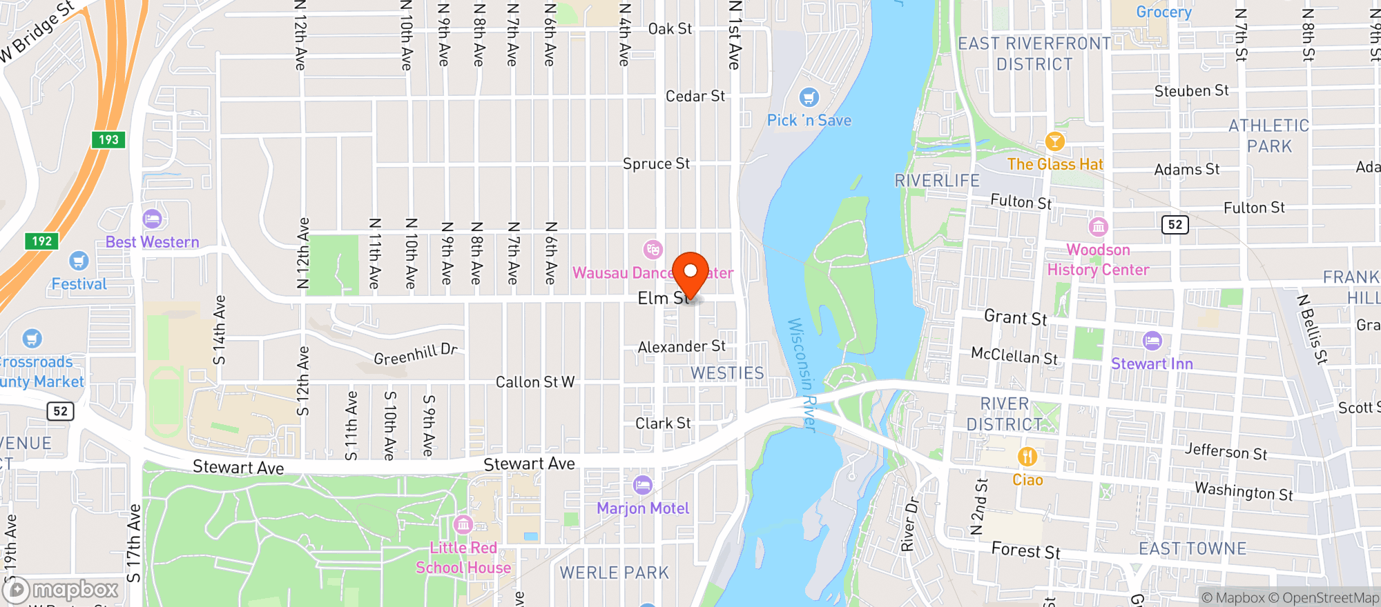 Map showing Chatterbox Bar