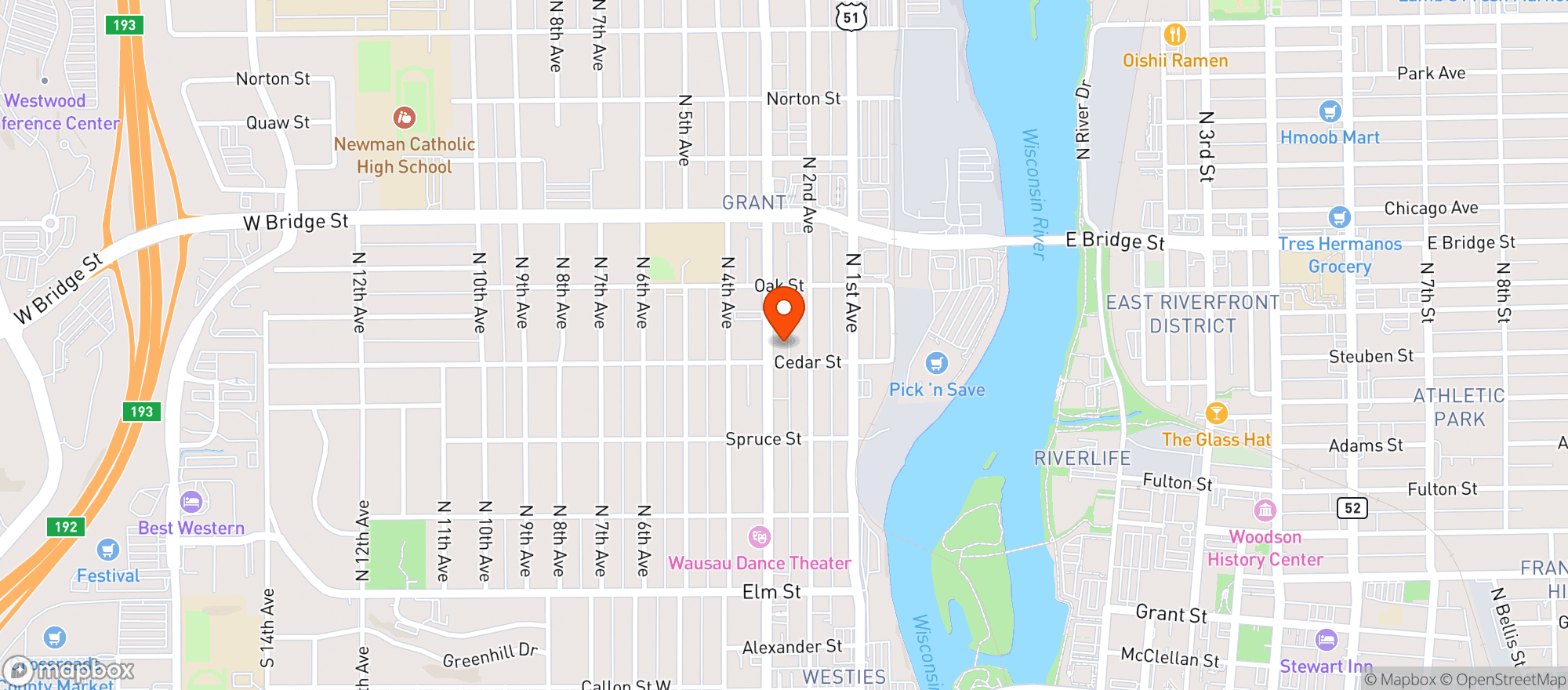 Map showing Fast Fuel Mart 407 N 3rd