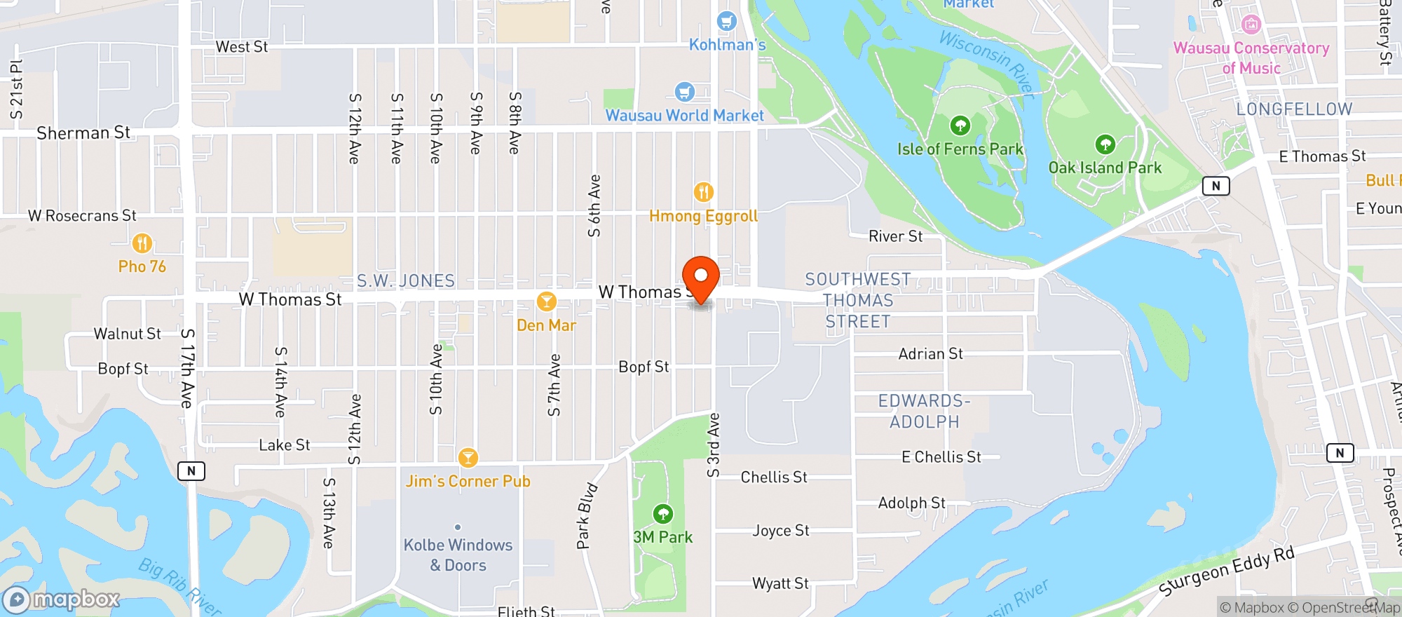 Map showing Krist Food Mart #89