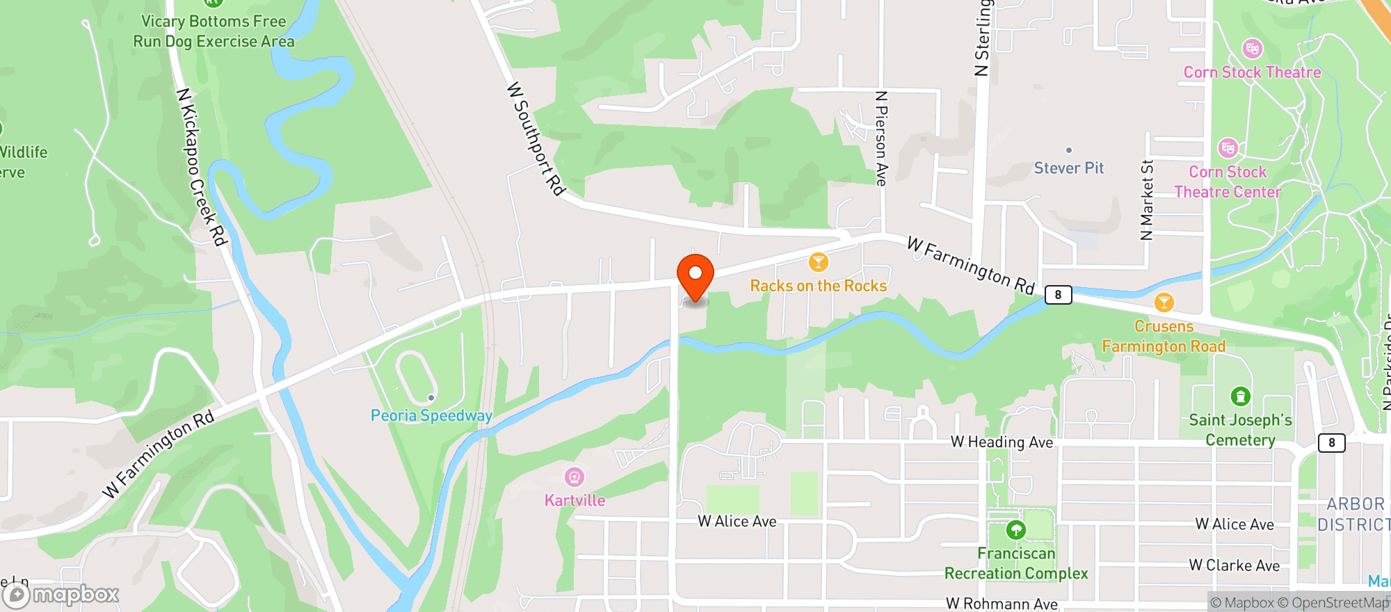 Map showing Circle K #158 - Peoria