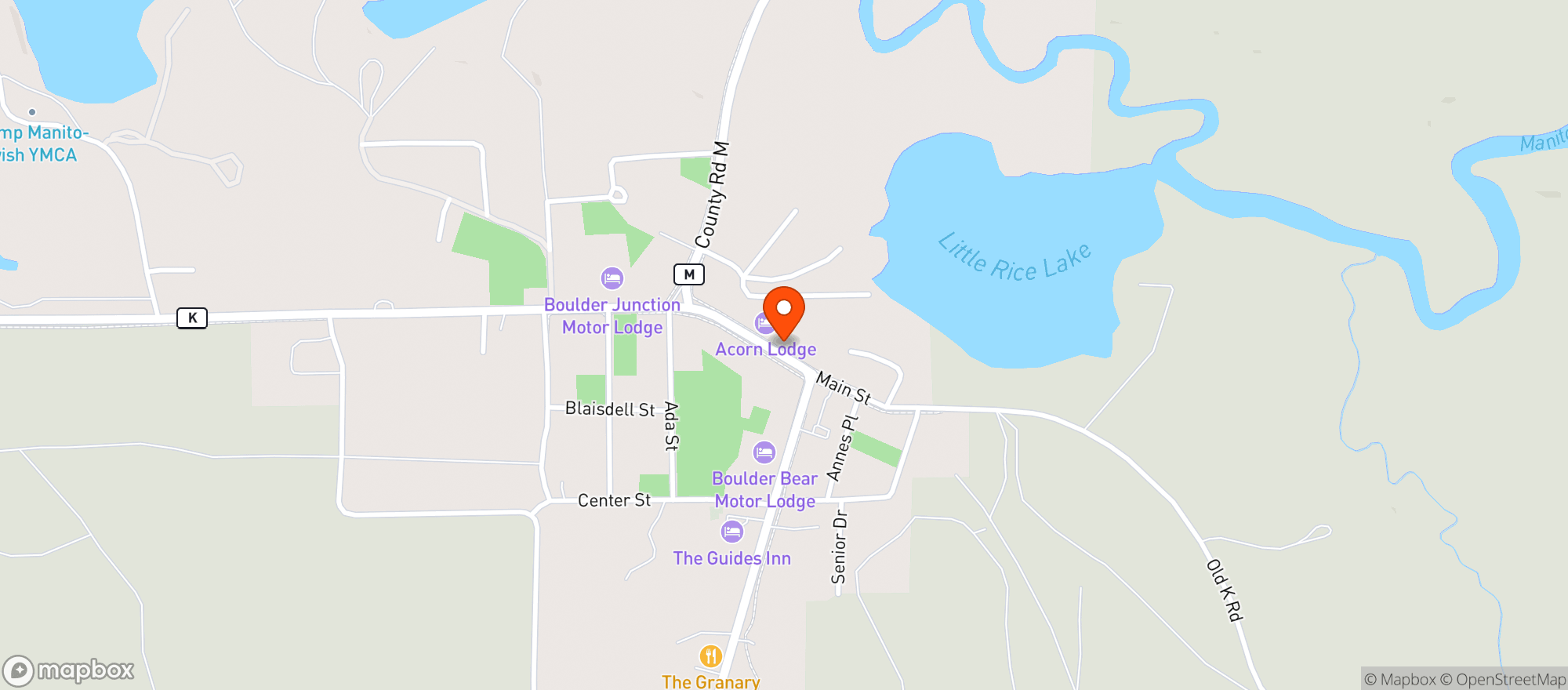 Map showing Boulder Junction Coffee