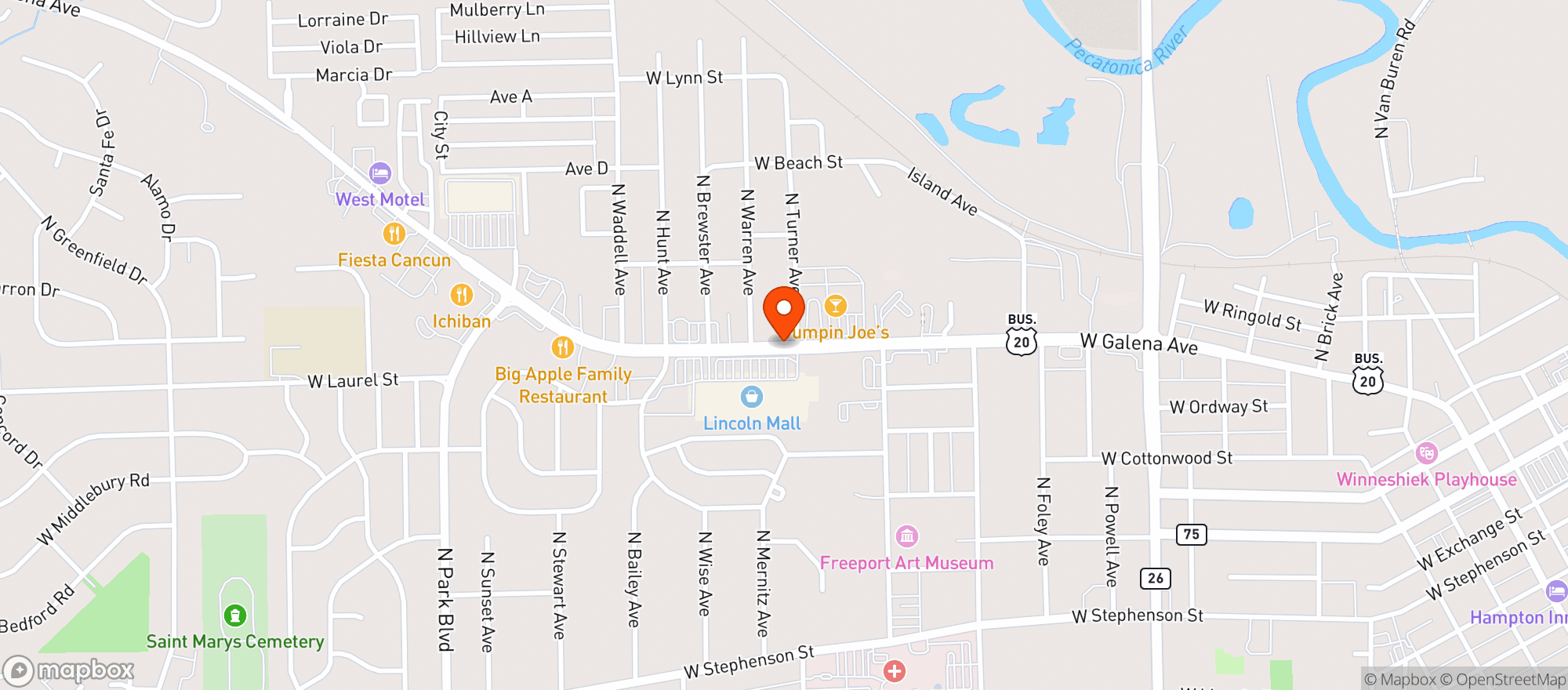 Map showing Eagles Lodge