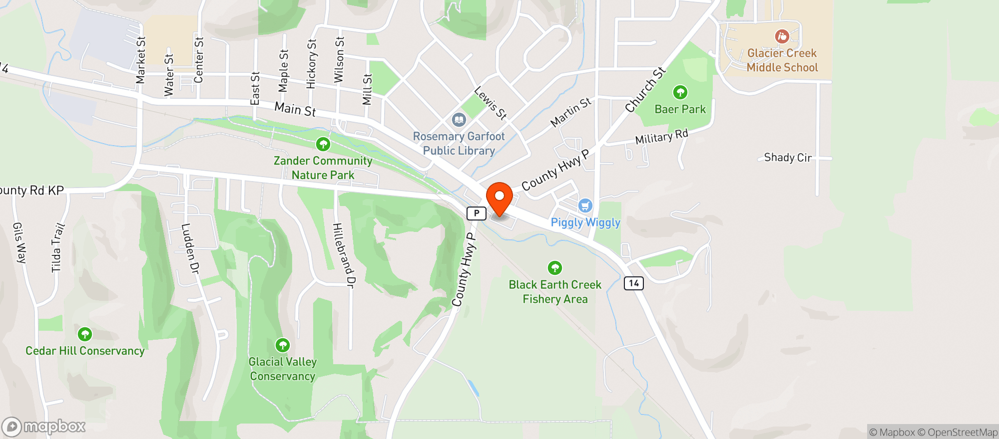 Map showing Kwik Trip #833 - Cross Plains