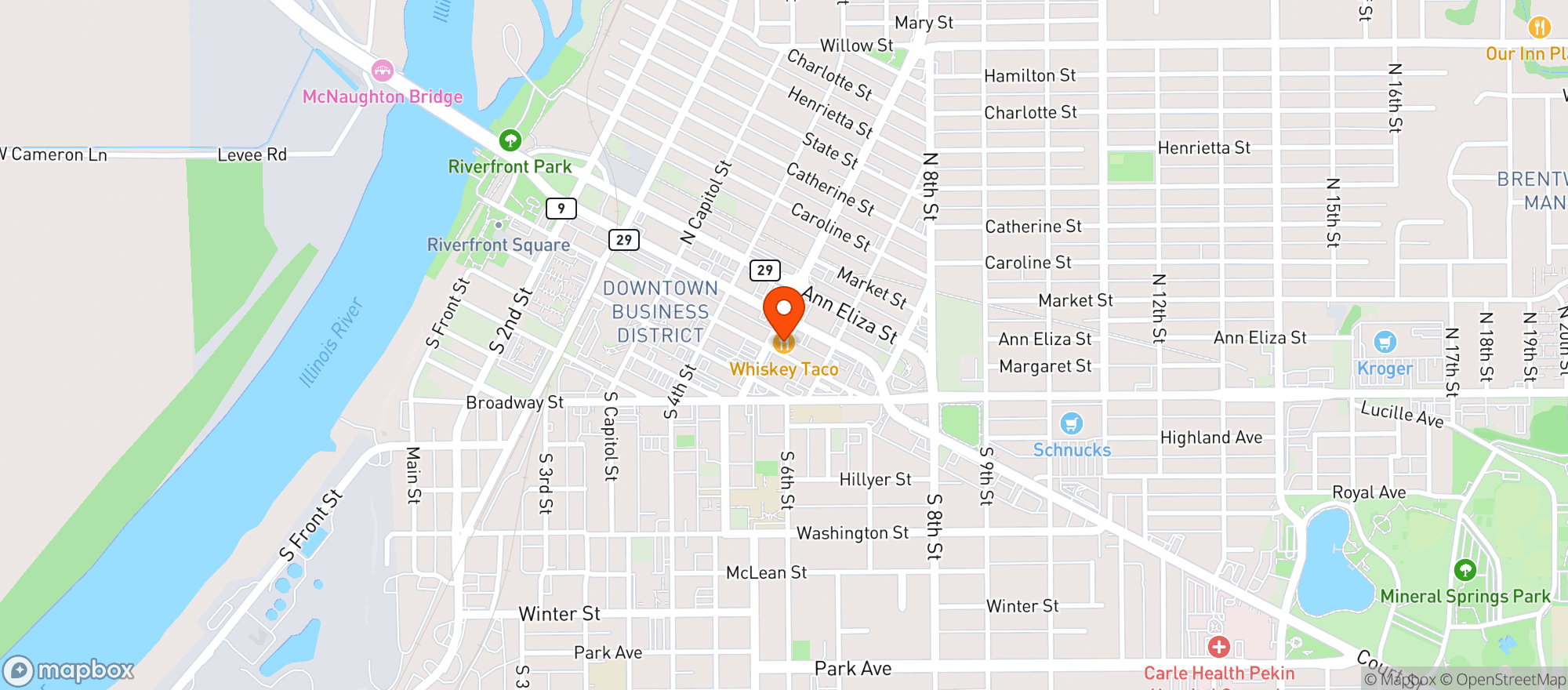 Map showing Whiskey Taco