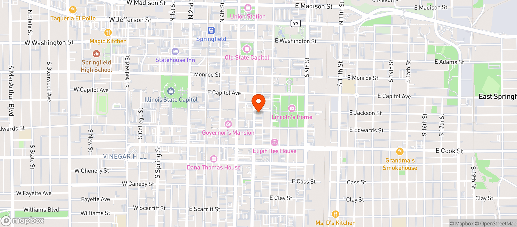 Map showing Obed & Issac Microbrewry & Eatery