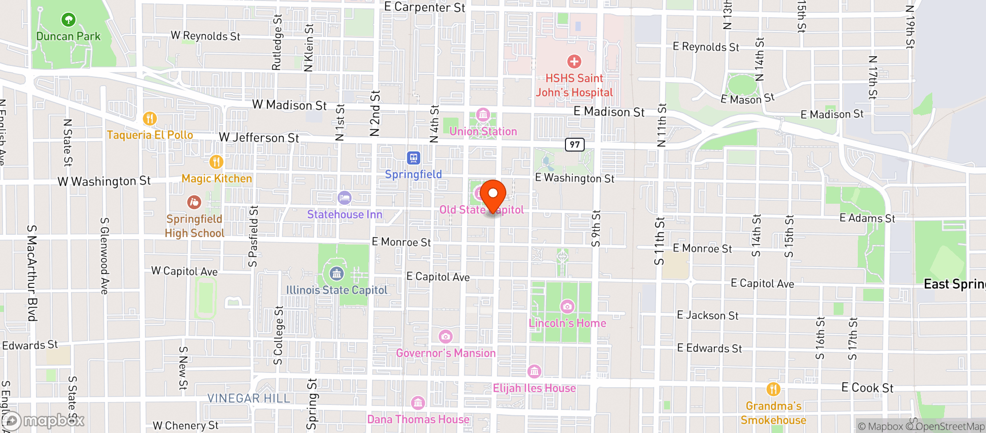 Map showing Bloom