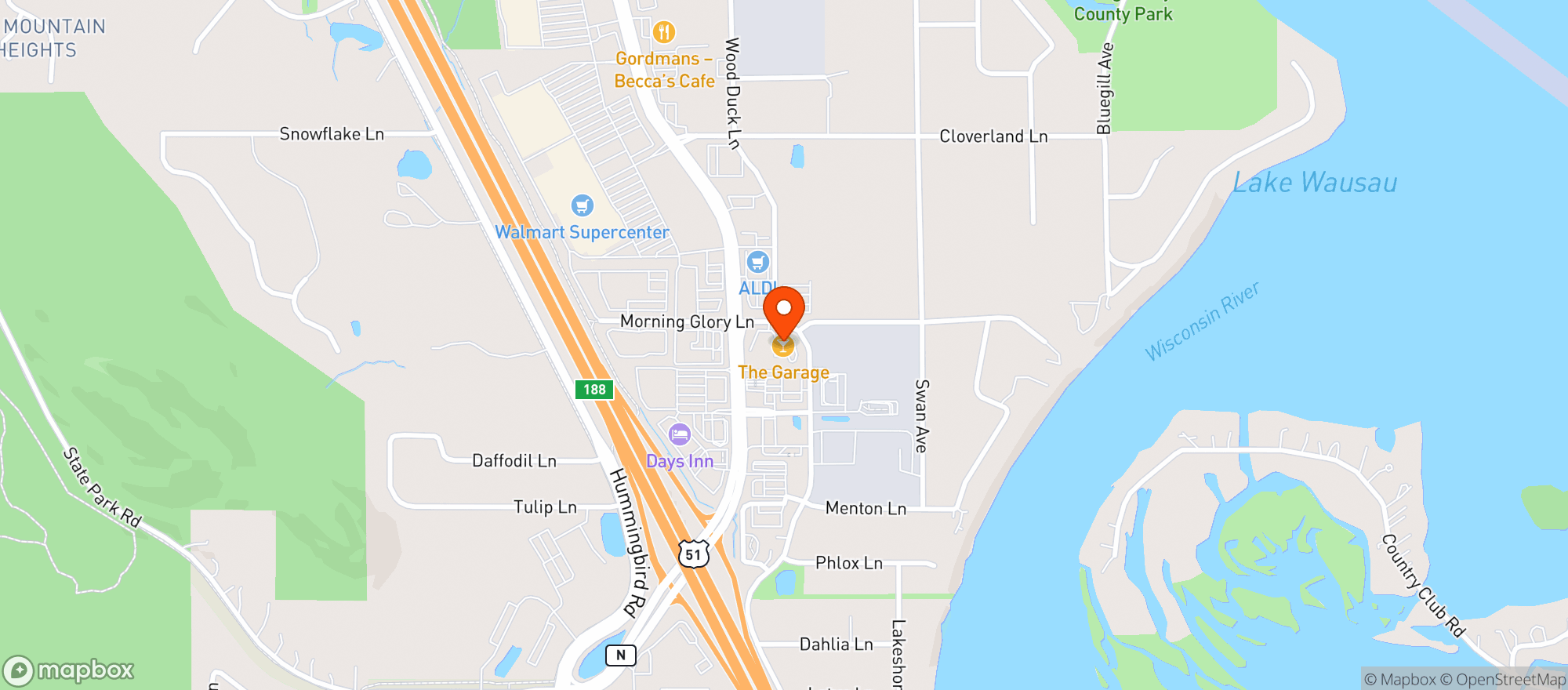 Map showing Garage The