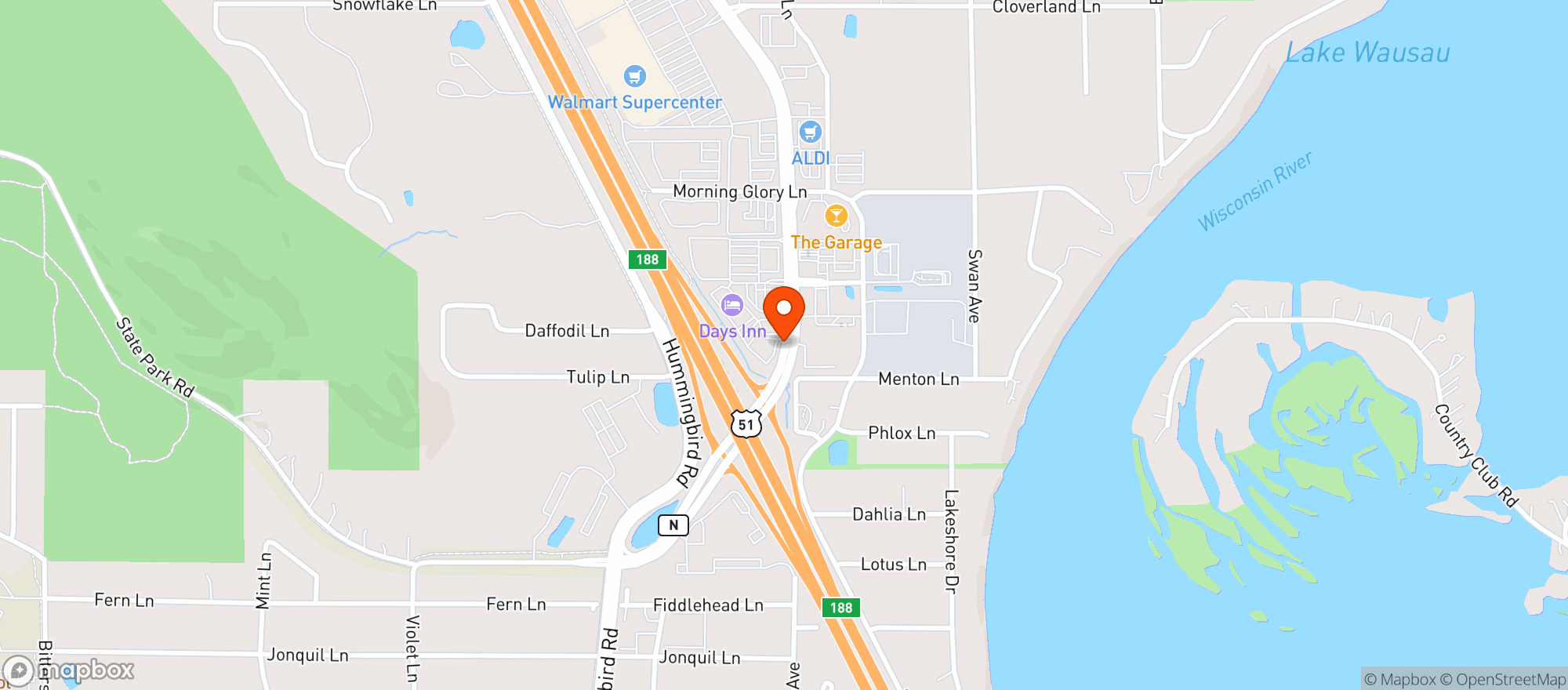 Map showing Texas Roadhouse