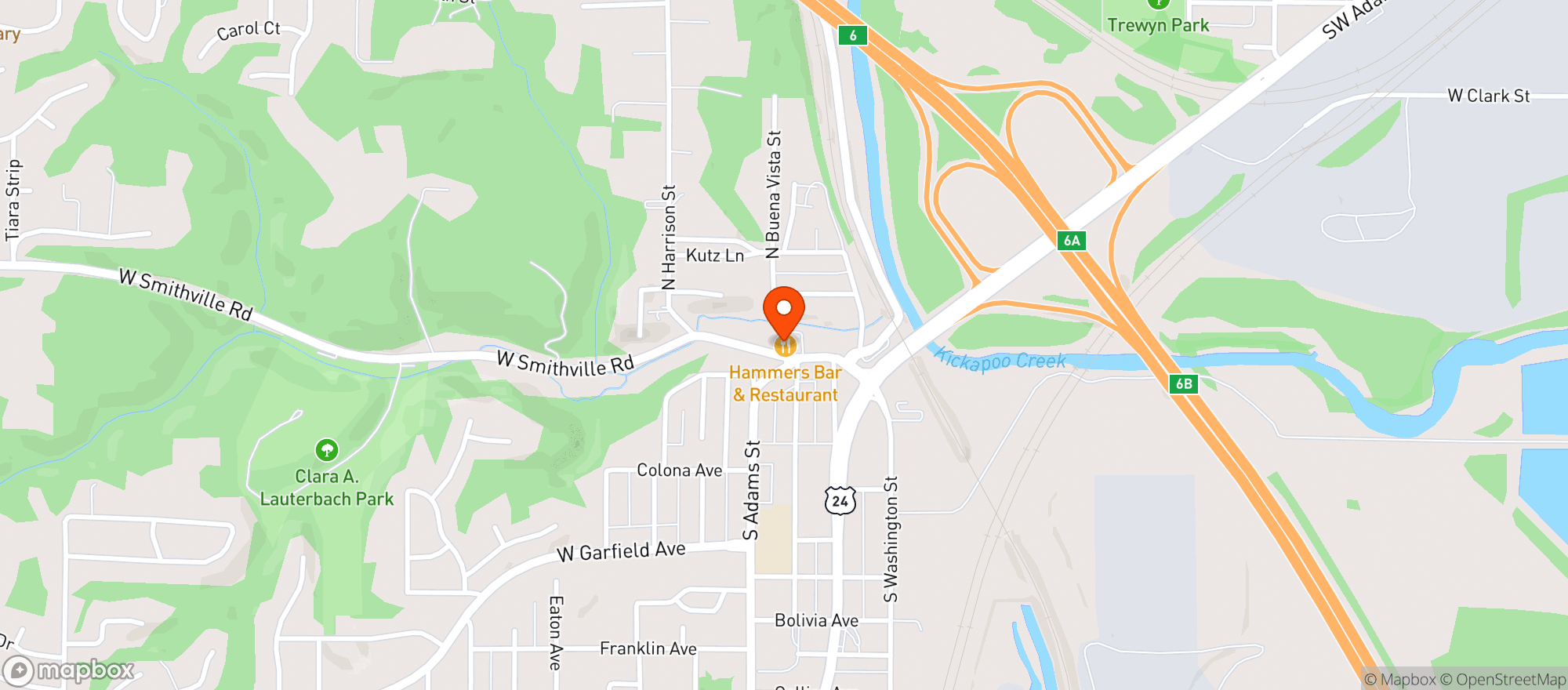 Map showing Hammer S Bar & Restaurant