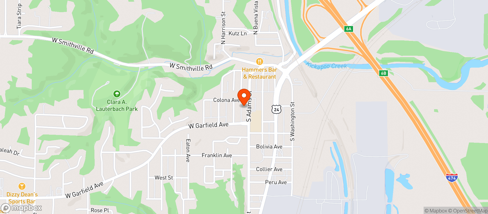 Map showing Joy S Tobacco Shop- Bartonville