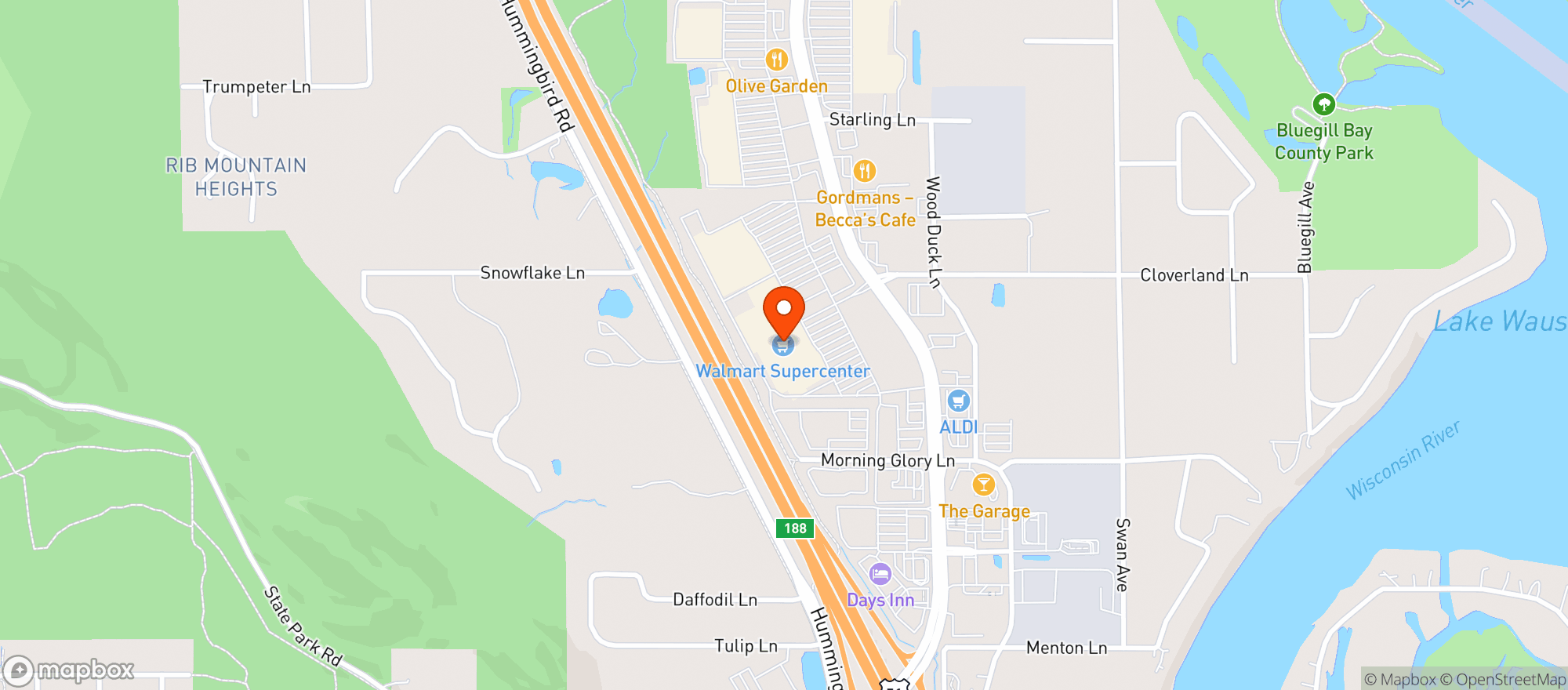 Map showing Walmart Supercenter