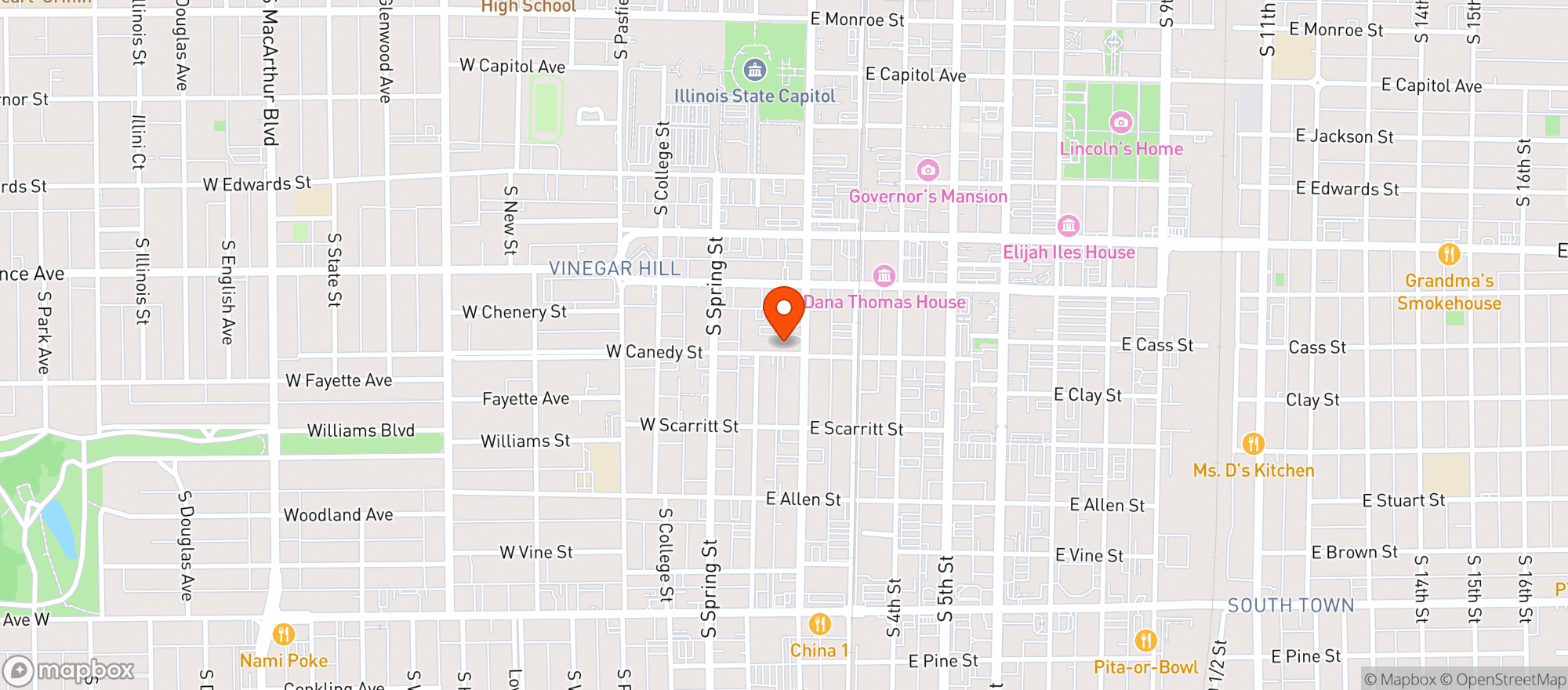 Map showing Conn Family Community Works