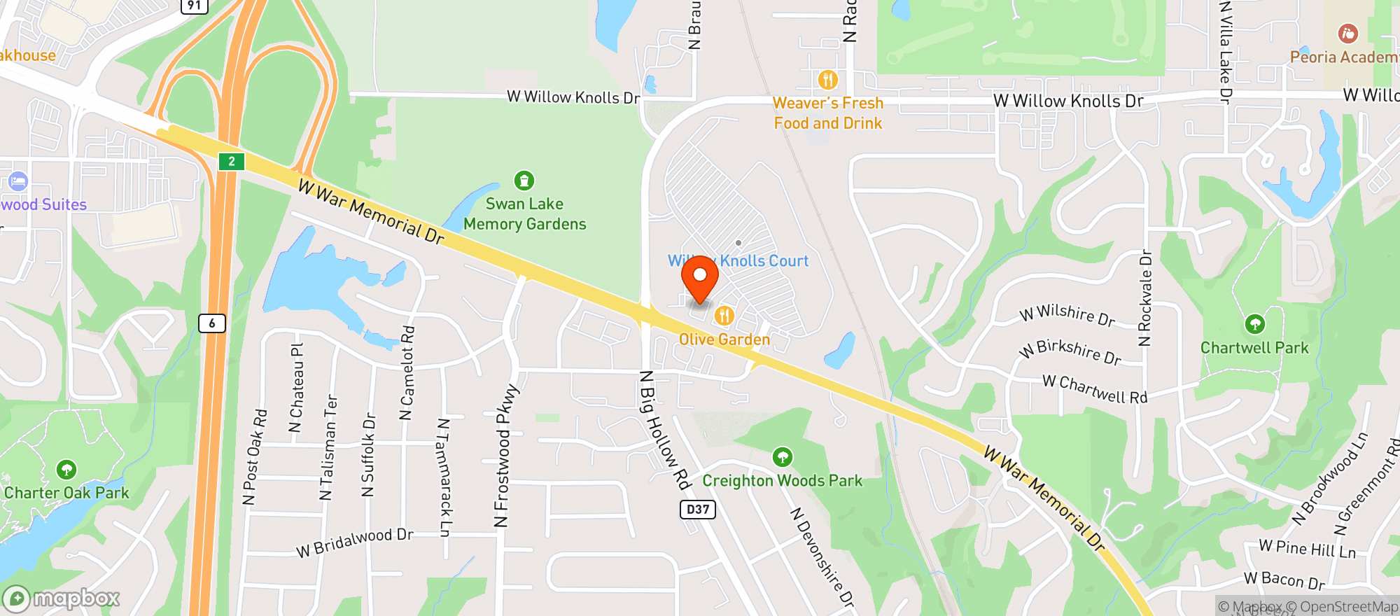 Map showing Ivy Hall Peoria
