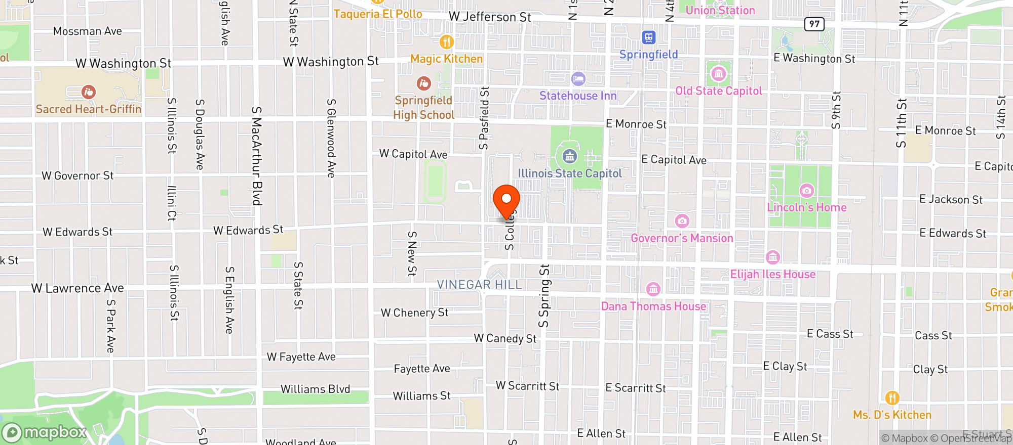 Map showing Boones Saloon