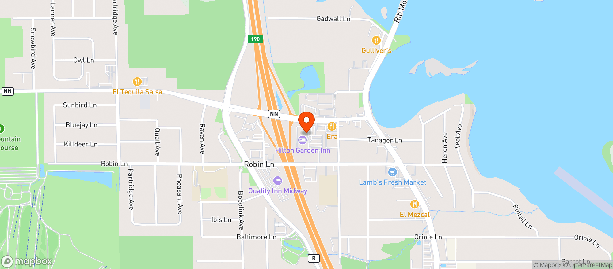 Map showing Hilton Garden Inn #auwnm