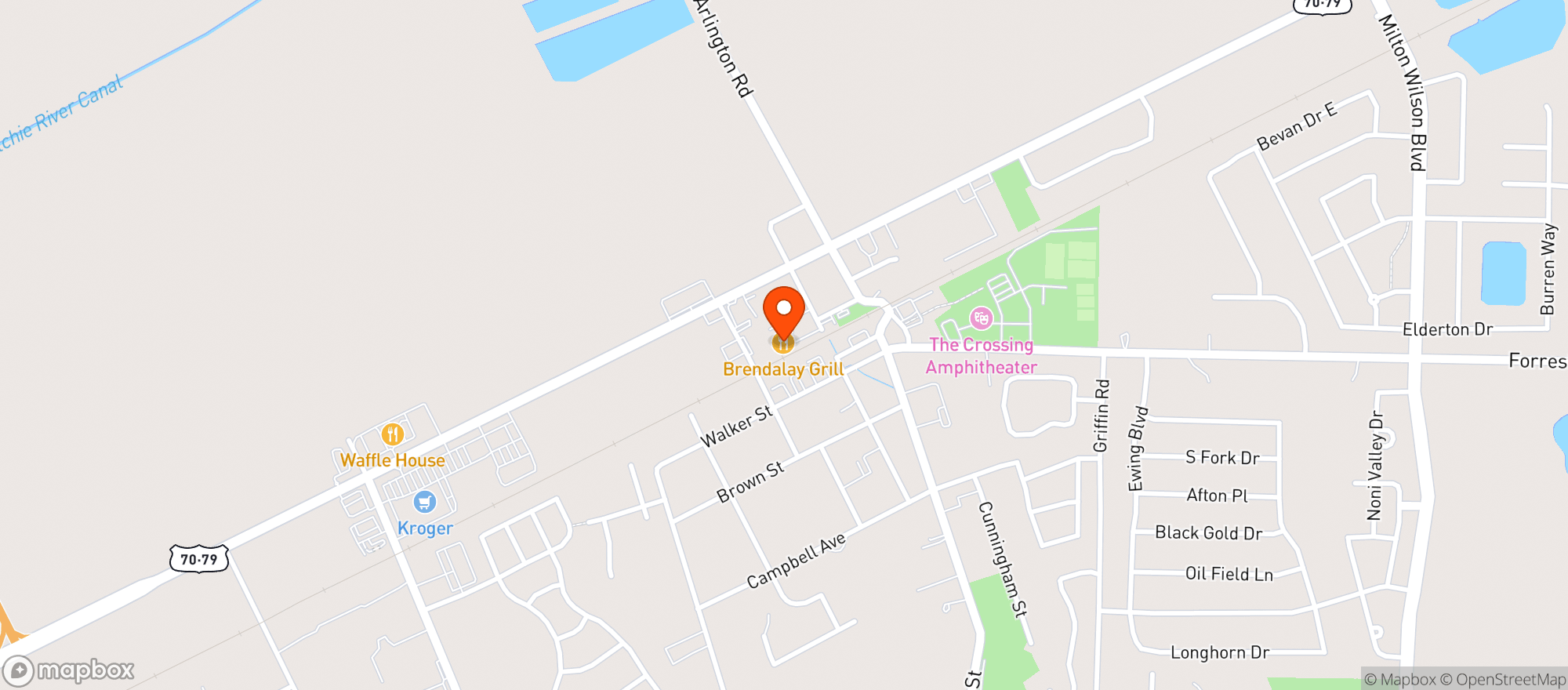 Map showing Brendalay Grill