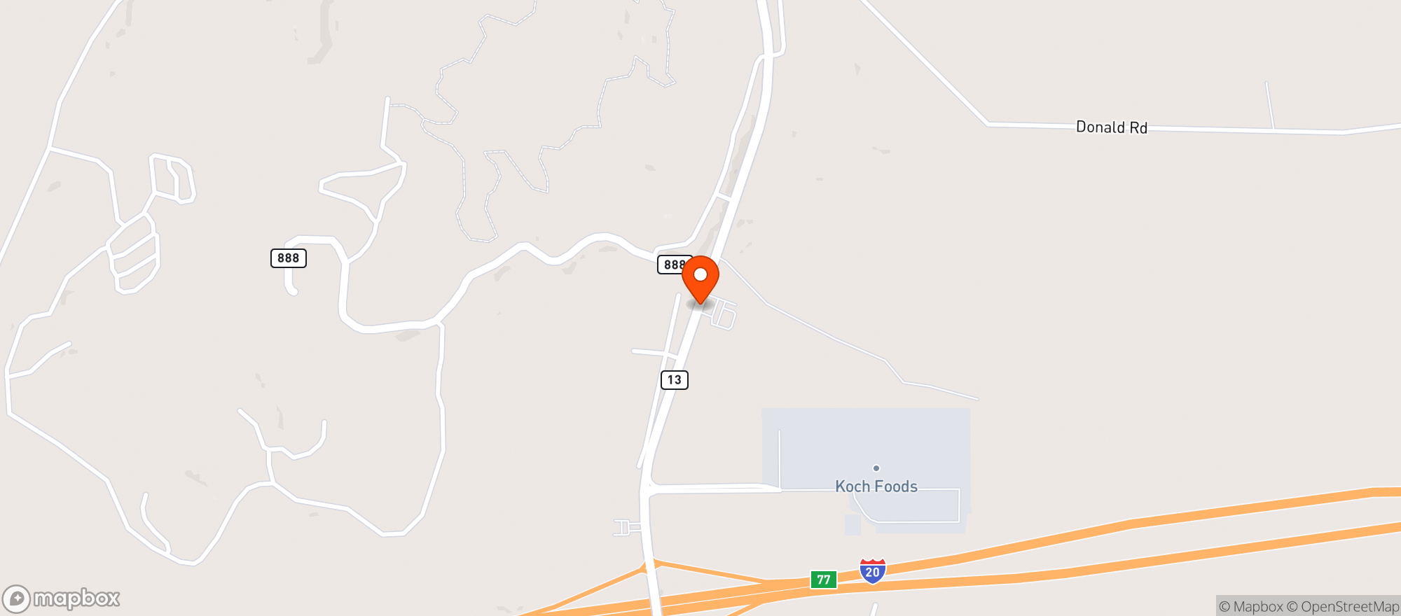 Map showing Roosevelt Center Exxon