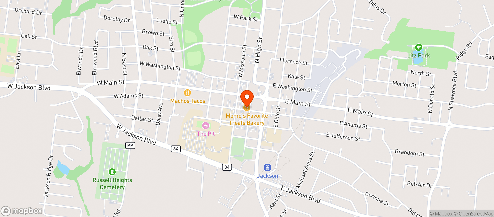 Map showing Good News Brewing Company & Wood Fi