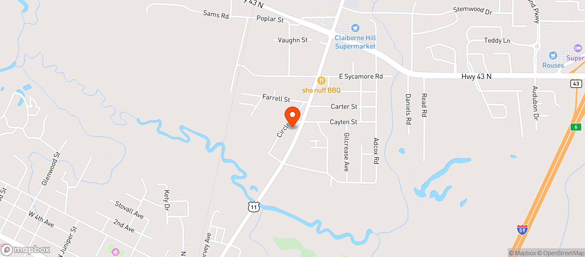 Map showing Rouses Market #87