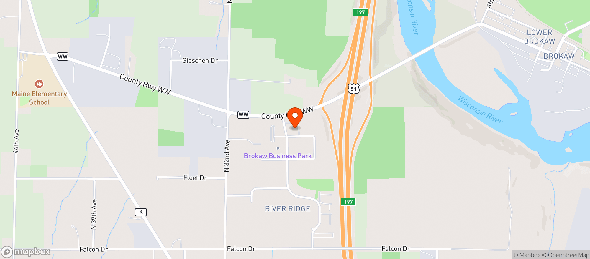 Map showing Brokaw Convenience