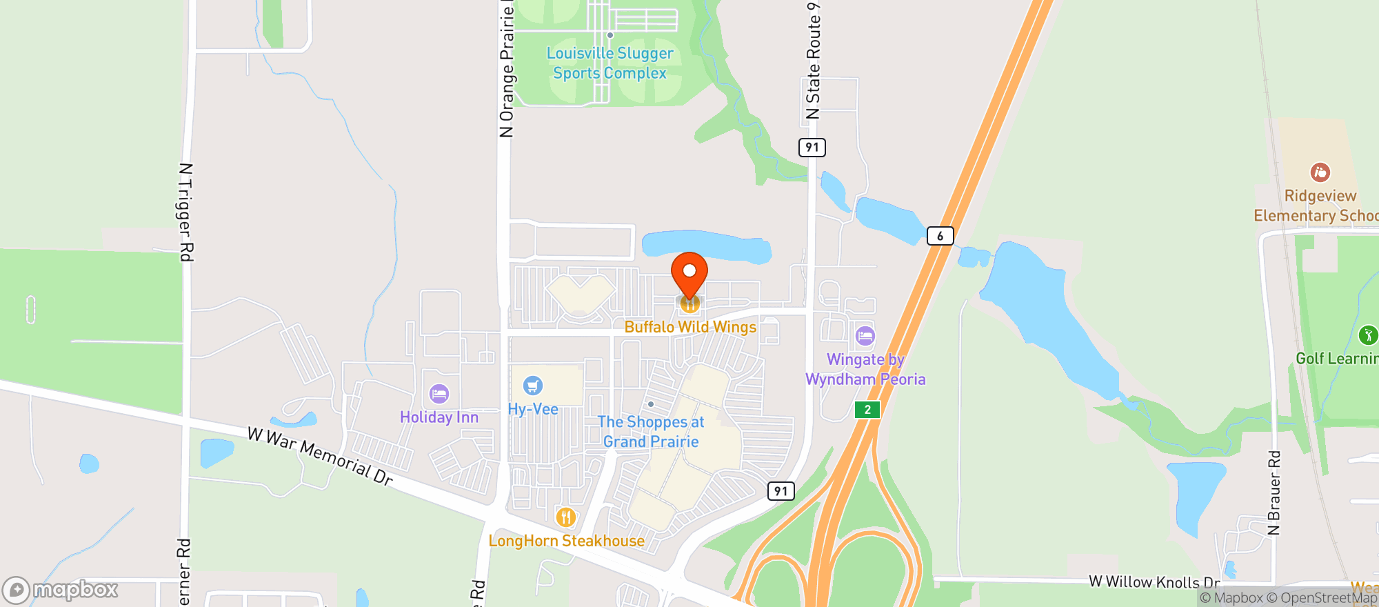 Map showing Buffalo Wild Wings Gril #3174