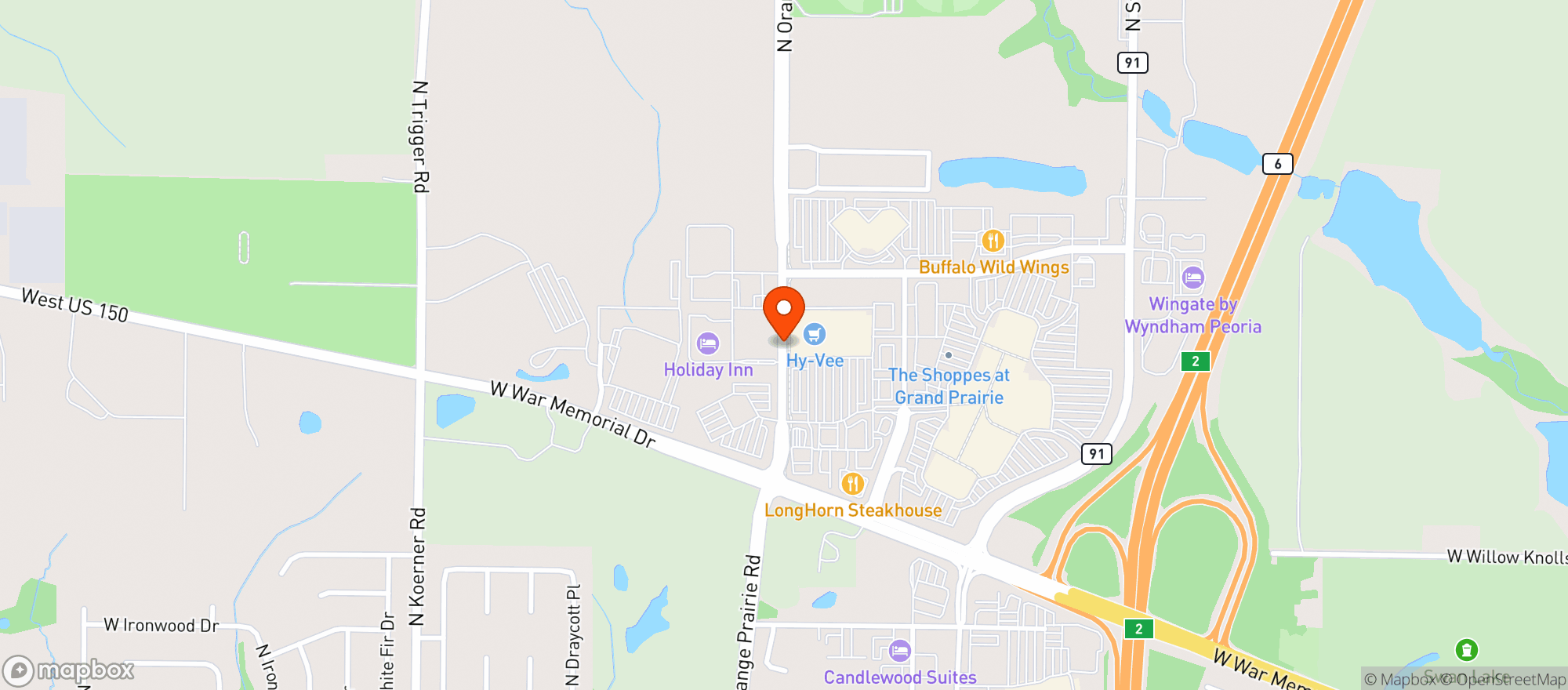 Map showing Hy Vee Food Store