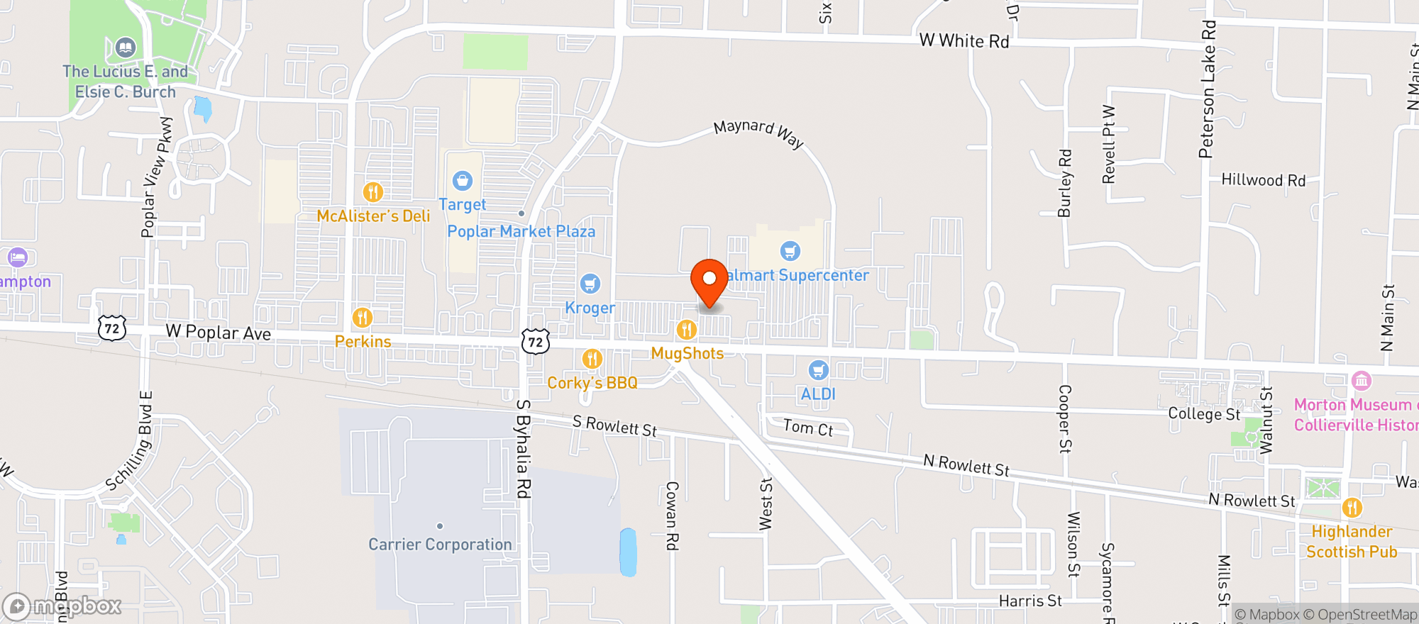 Map showing Maroon Brew Co