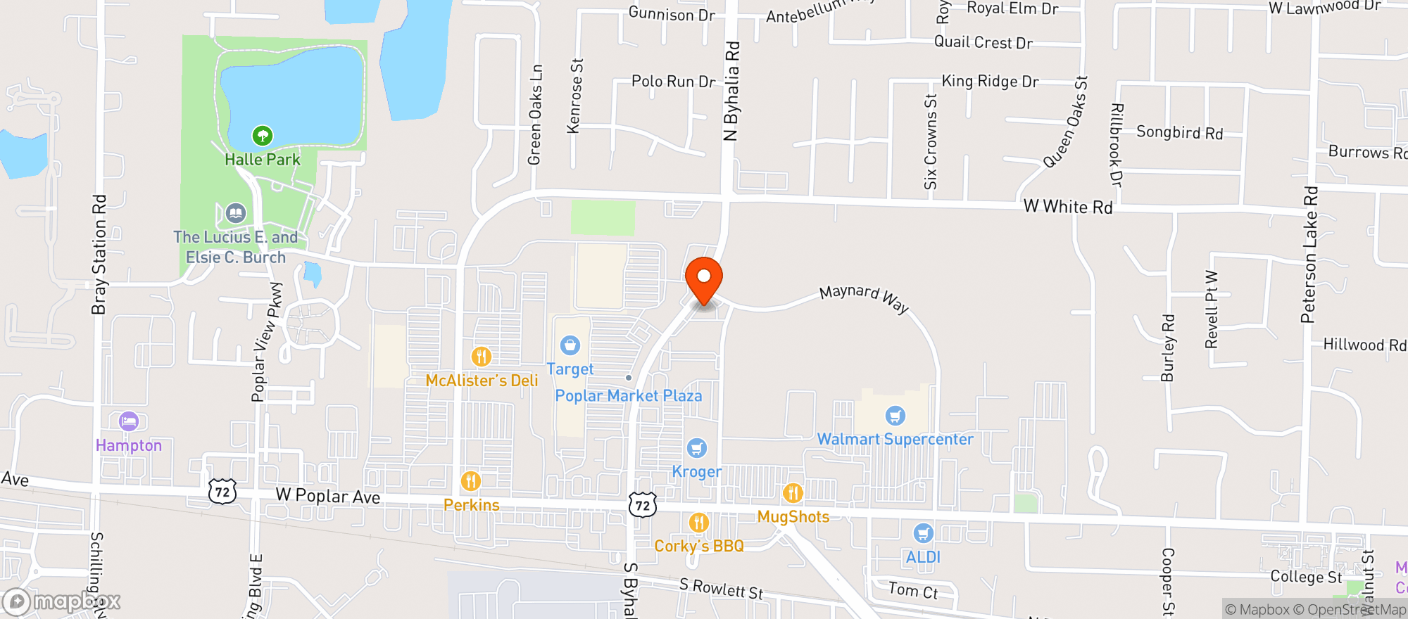 Map showing CLOUD 9 COLLIERVILLE