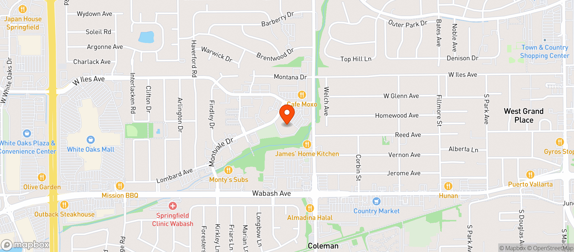 Map showing Schnucks #717 - Chatham Springfiel