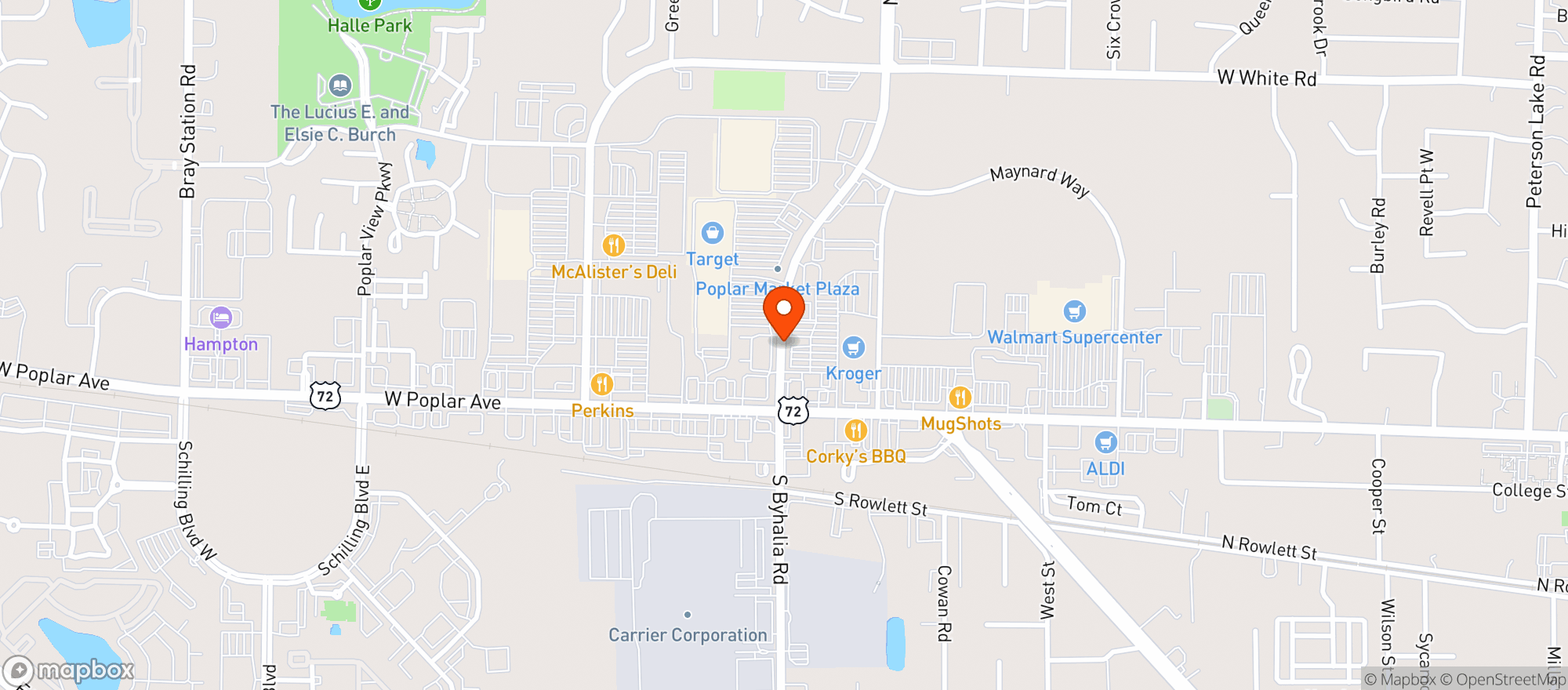 Map showing Kroger Store