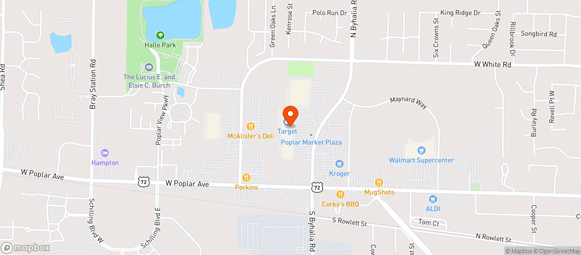 Map showing TARGET - COLLIERVILLE