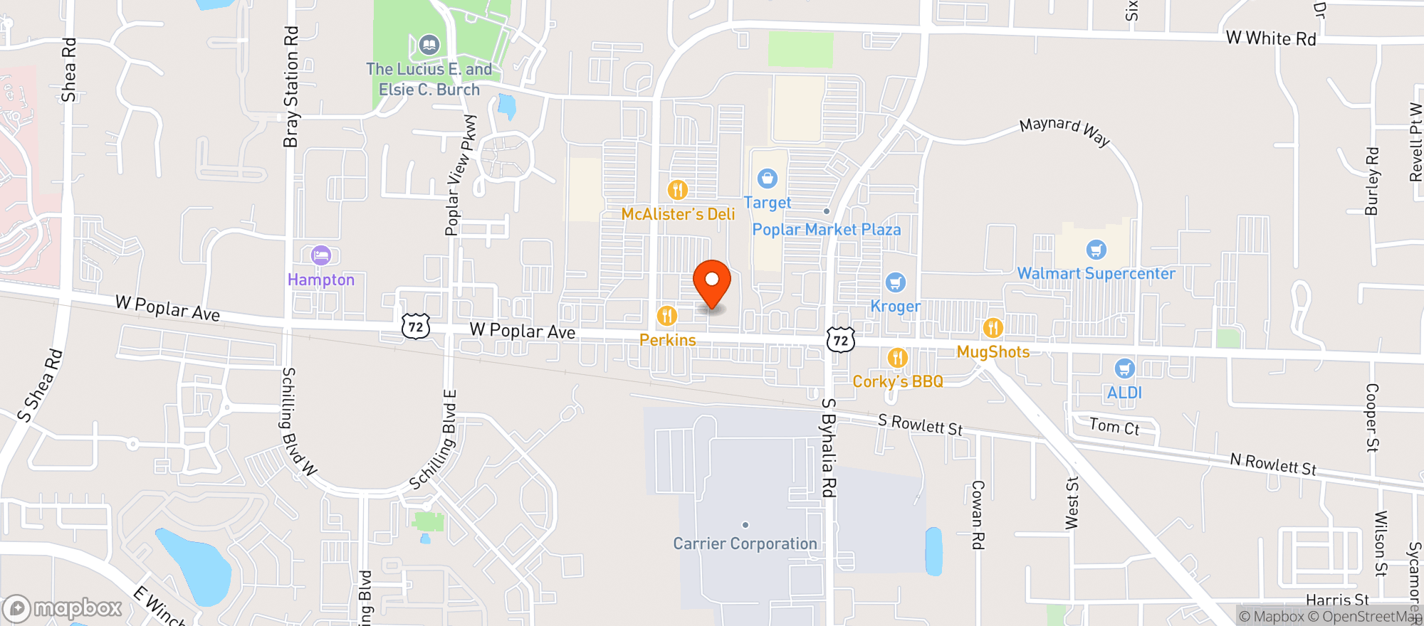 Map showing Your Cbd Store - Collierville