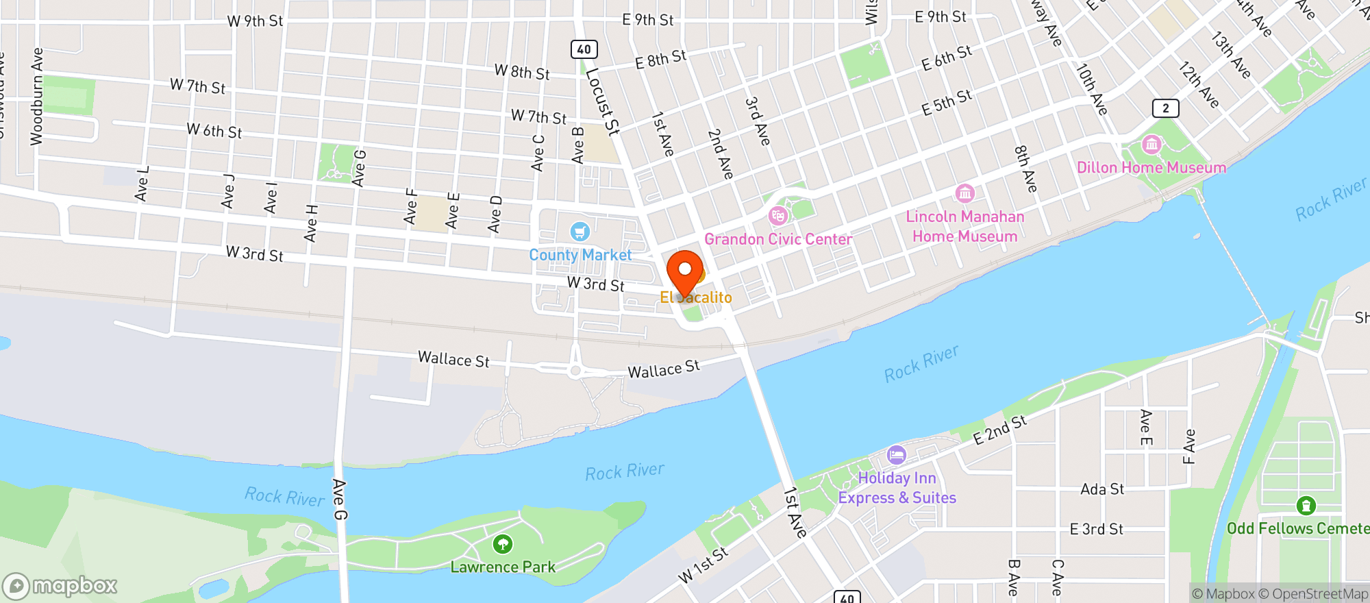 Map showing Lisa S Brick House