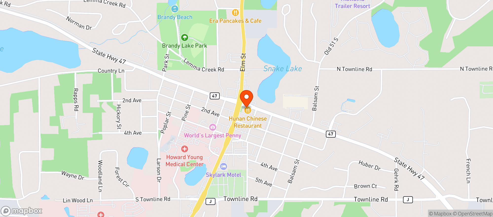 Map showing Happy S