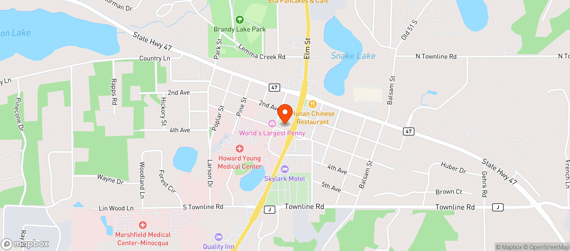 Map showing Krist Food Mart #55