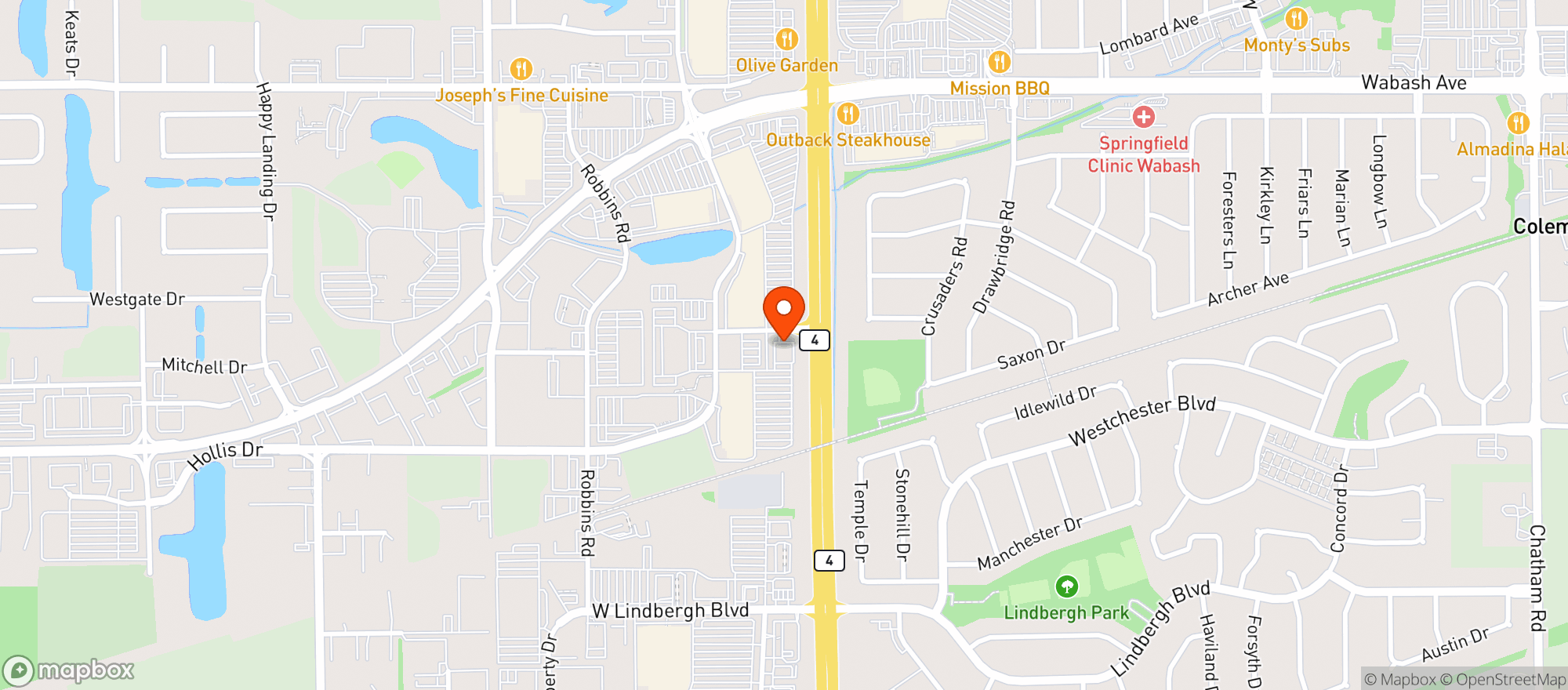 Map showing Vitamin Shoppe - Springfield