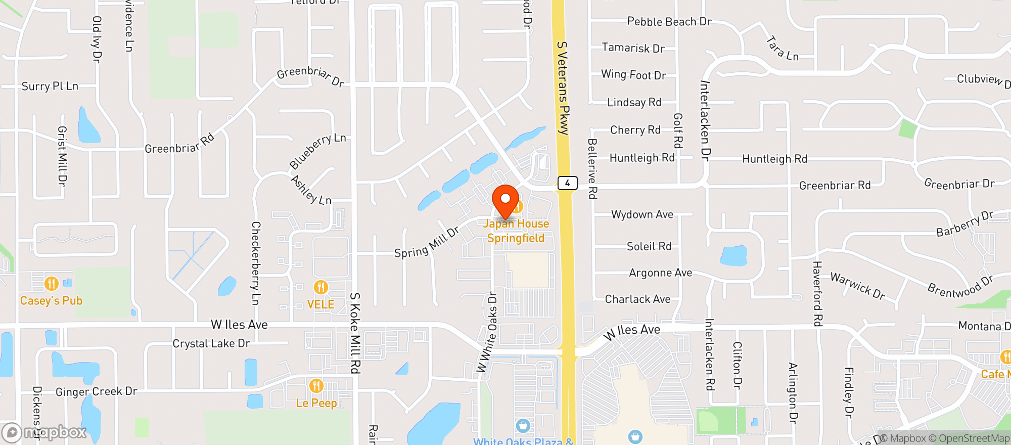 Map showing Pease s at Bunn Gourmet