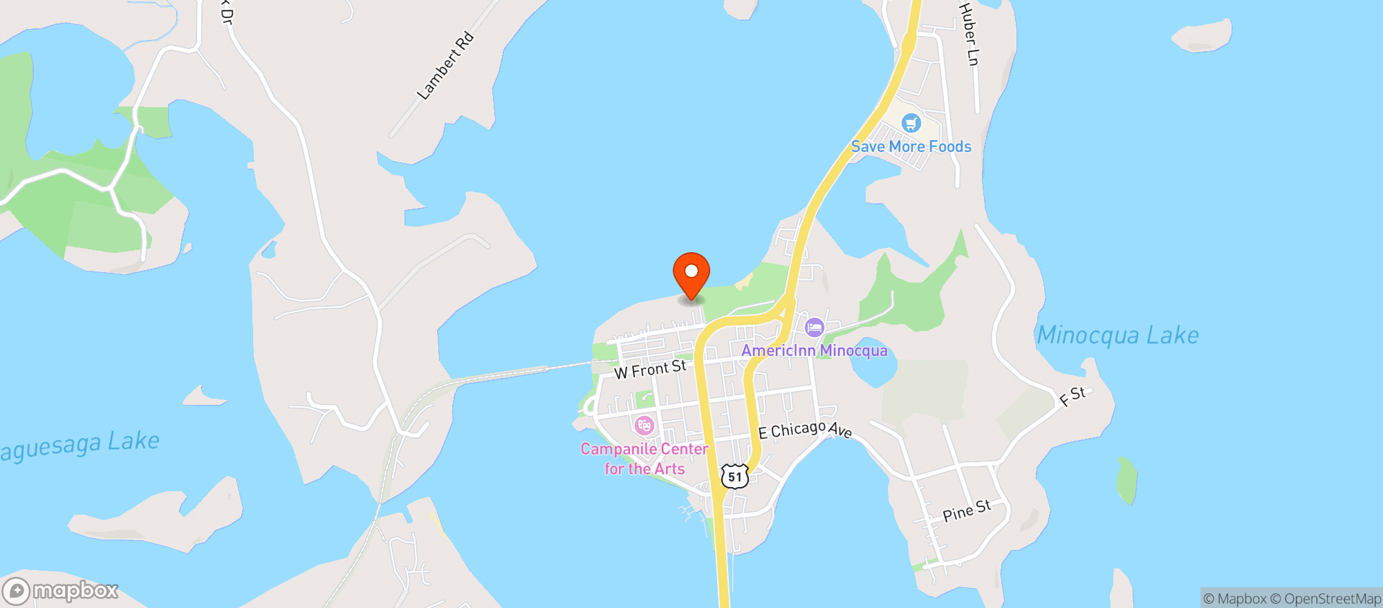 Map showing Knotty Barrel Supper Club