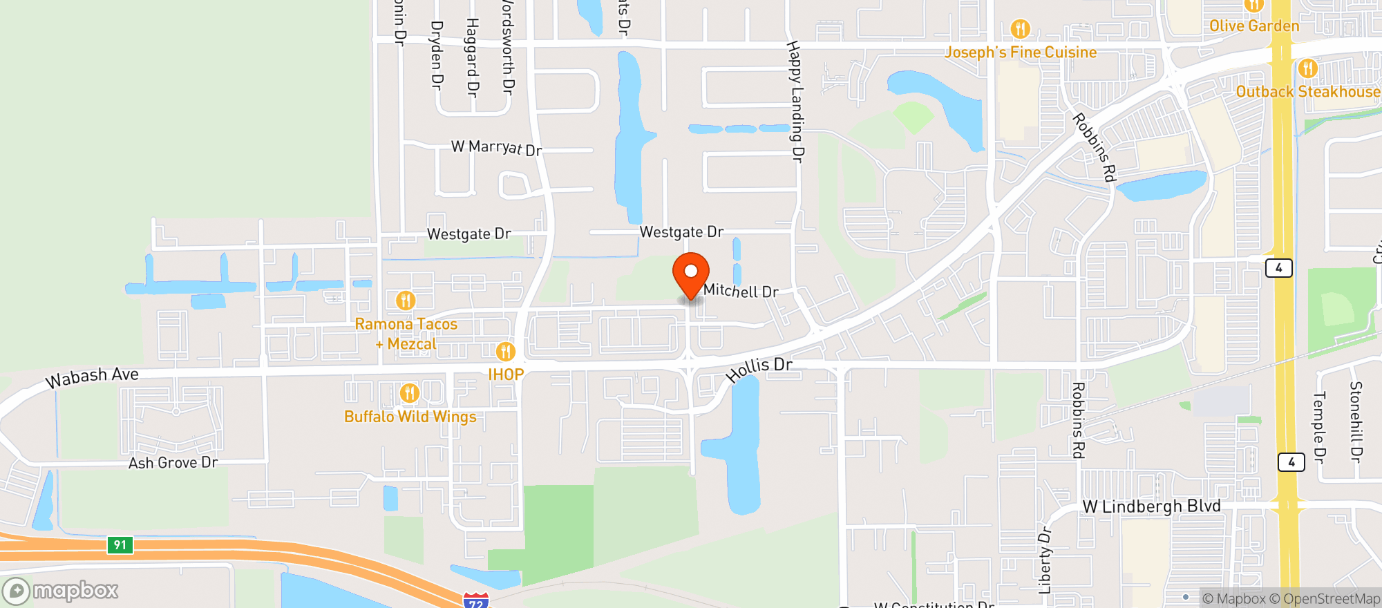 Map showing Friar Tuck Springfield