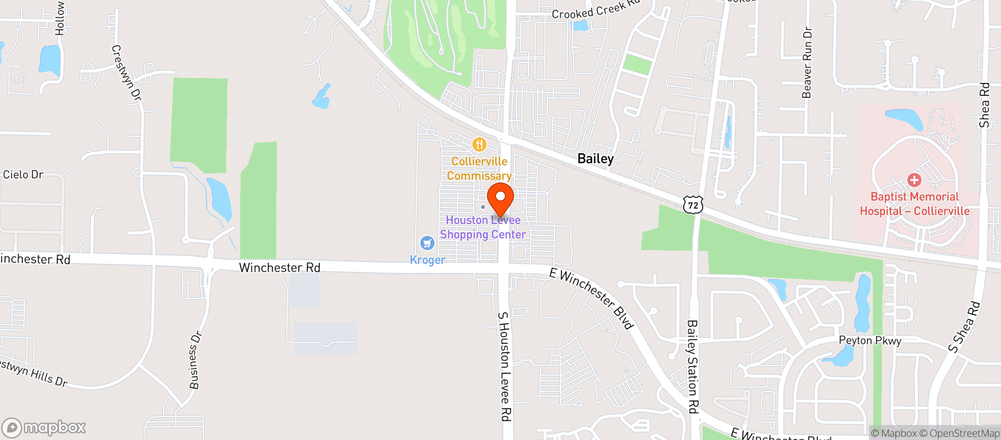 Map showing Delta (025) - 00481 - Houston Levee - Collierville