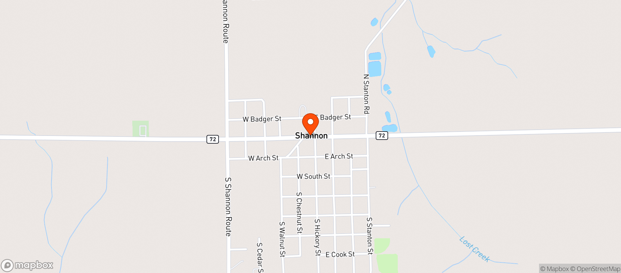 Map showing Jerods Bar & Grill