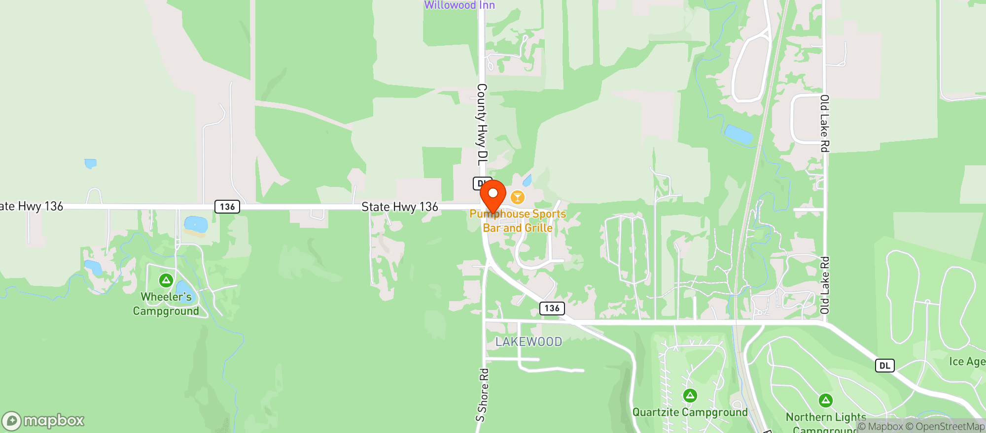 Map showing Tumbled Rock Brewery & Kitchen